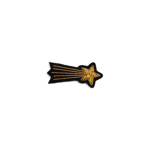 Shooting star shaped embroidered brooch 